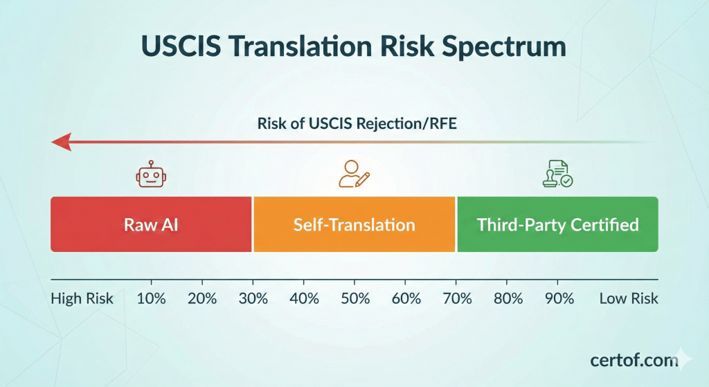 does uscis accept ai translation risk spectrum